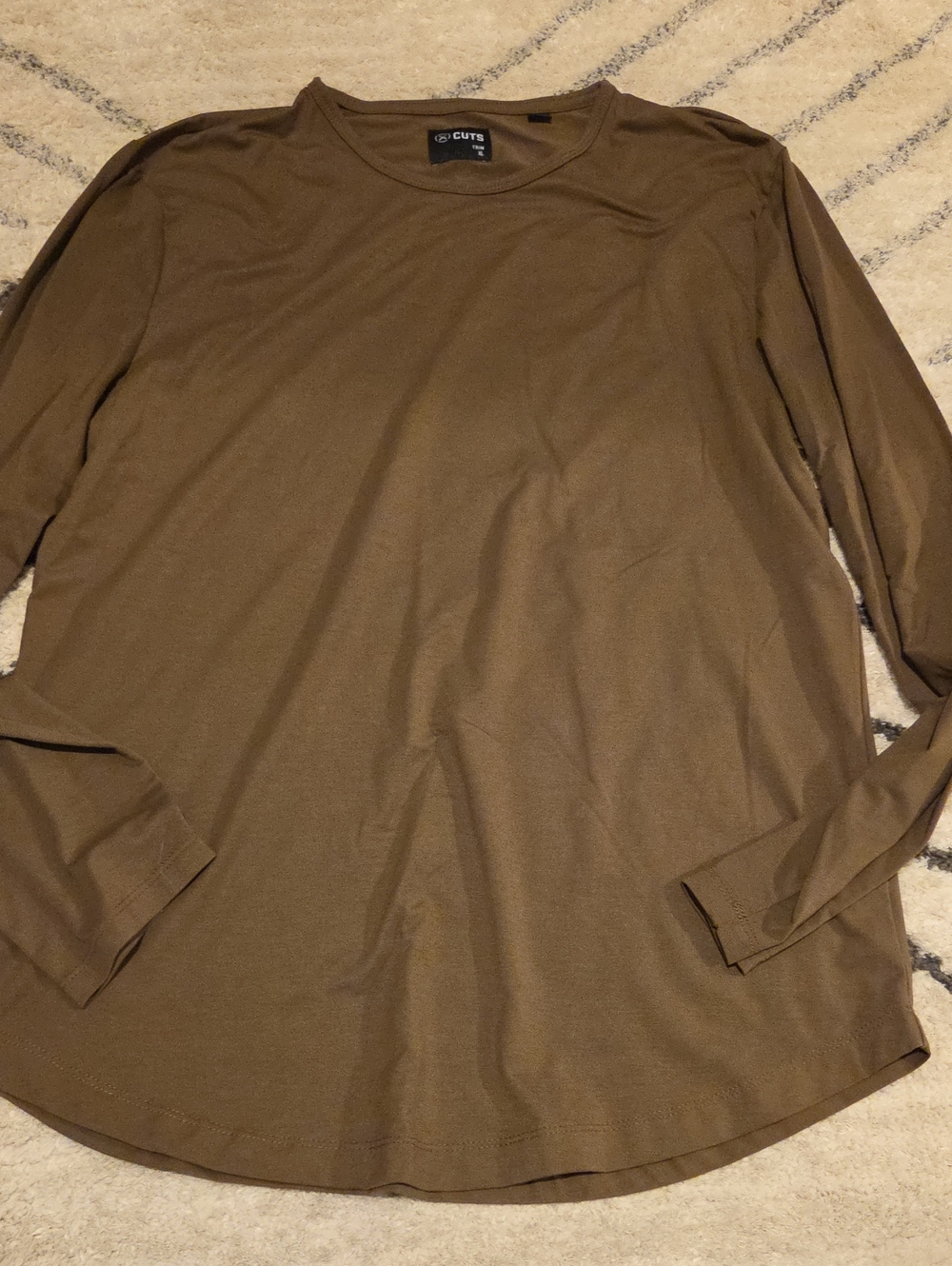 Cuts Clothing Men's Long Sleeve Crew Tee — Brown